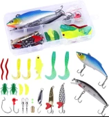 Valkyrie 24 Parça Sahte Olta Yem ve Aksesuar Seti Silikon Rapala Jig Kaşık - 4