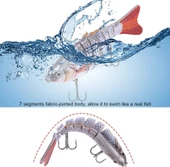 Valkyrie 3 Adet 7 Eklemli 3D Oynak Rapala Sahte Balık Yem Seti Tatlı ve Tuzlu Su Uyumlu Wobblers Swimbait - 7