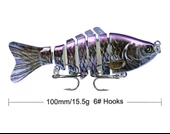 Valkyrie 3 Adet 7 Eklemli 3D Oynak Rapala Sahte Balık Yem Seti Tatlı ve Tuzlu Su Uyumlu Wobblers Swimbait - 5