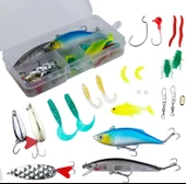 Valkyrie 24 Parça Sahte Olta Yem ve Aksesuar Seti Silikon Rapala Jig Kaşık - 1