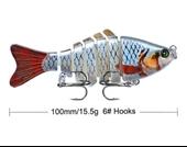 Valkyrie 3 Adet 7 Eklemli 3D Oynak Rapala Sahte Balık Yem Seti Tatlı ve Tuzlu Su Uyumlu Wobblers Swimbait - 3