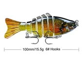 Valkyrie 3 Adet 7 Eklemli 3D Oynak Rapala Sahte Balık Yem Seti Tatlı ve Tuzlu Su Uyumlu Wobblers Swimbait - 4