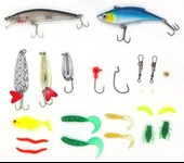 Valkyrie 24 Parça Sahte Olta Yem ve Aksesuar Seti Silikon Rapala Jig Kaşık - 7