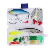 Valkyrie 24 Parça Sahte Olta Yem ve Aksesuar Seti Silikon Rapala Jig Kaşık - 3