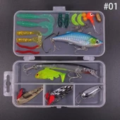 Valkyrie 24 Parça Sahte Olta Yem ve Aksesuar Seti Silikon Rapala Jig Kaşık - 5