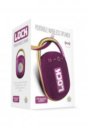Powerway Lock Mor Taşınabilir Bluetooth Hoparlör Kilit Özellikli Yüksek Ses Gücü - 3