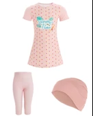 Maresiva 8133 Pembe Raddy Kısa Kol Çocuk Tesettür Mayo thumbnail 5