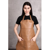 Dana derisi önlük taba renk bayan - 1