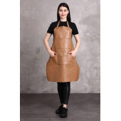 Dana derisi önlük taba renk bayan - 5