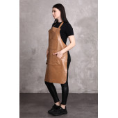 Dana derisi önlük taba renk bayan - 7