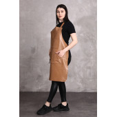 Dana derisi önlük taba renk bayan - 8