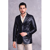 Hakiki deri blazer klasik ceket punto dikişli - 7