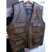 HAKİKİ DERİ AVCI YELEĞİ KARARTMALI KAHVE - 4