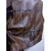 HAKİKİ DERİ AVCI YELEĞİ KARARTMALI KAHVE - 5