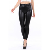 Deri tayt siyah beli lastikli - 2