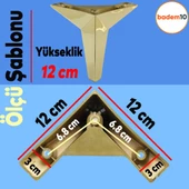 Kale Lüks Mobilya Kanepe Sehpa Tv Ünitesi Koltuk Ayağı 12 Cm Altın Gold Baza Ayakları - 4