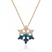 925 Ayar Gümüş Rose Kar Tanesi Kadın Gümüş Kolye thumbnail 2