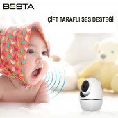 2MP Kablosuz Güvenlik Kamerası 1080P Hareket Sensörlü 360 derece KD-1614 - 3