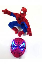 Kaliteli İthal Kumaş Peluş Spiderman Ve Işıklı Örümcek Adam Maskesi - 1