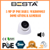 Besta 5 MP IP POE Dahili Mikrofonlu Dome Güvenlik Kamerası KD-5250 - 1