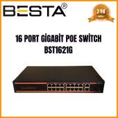 BESTA 16 PORT GİGABİT POE SWİTCH 10/100/1000 Mbps BST1621G - 1