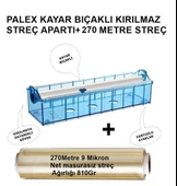 Streç Film 30cmX270mt+Palex Streç Aparatı Kırılmaz Vantuzlu Kayar Bıçaklı - 2