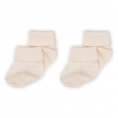 Novibaby 2li Bambu Bebek Çorap I Ecru I 0-6 ay I Ekru Yenidoğan Bebek Çorabı - 1