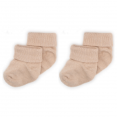 Novibaby 2li Bambu Bebek Çorap I Beige I 0-6 ay I Bej Yenidoğan Bebek Çorabı - 1