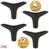 Sedef Lüks Mobilya Kanepe Sehpa Tv Ünitesi Koltuk Ayağı 12 Cm Siyah Baza Ayakları 4 Adet - 1