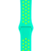 Apple Watch 38-40mm Silikon Kayış - Su Yeşili / Sarı thumbnail 2