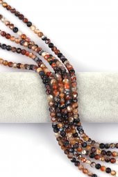 Koyu Kahverengi Akik Doğal Taş Dizi 6 mm Küre Kesim thumbnail 1