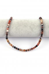 Koyu Kahverengi Akik Doğal Taş Dizi 6 mm Küre Kesim thumbnail 2