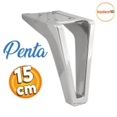Penta Lüks Mobilya Kanepe Sehpa Tv Ünitesi Koltuk Ayağı 15 Cm Plastik Krom Renk Baza Ayakları - 1