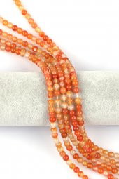 Turuncu Akik Doğal Taş Dizi 6 mm Küre Kesim thumbnail 1