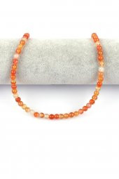 Turuncu Akik Doğal Taş Dizi 6 mm Küre Kesim thumbnail 2