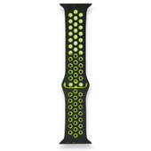 Apple Watch 38-40mm Silikon Kayış - Siyah/Yeşil thumbnail 2