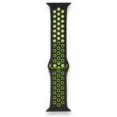 Apple Watch 38-40mm Silikon Kayış - Siyah/Yeşil thumbnail 1