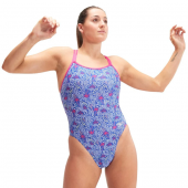 SPEEDO KADIN YÜZÜCÜ MAYOSU ALOV DIGI STARBK 1PC AF BLUE/PINK 8-1284215174 YZM thumbnail 2