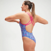 SPEEDO KADIN YÜZÜCÜ MAYOSU ALOV DIGI STARBK 1PC AF BLUE/PINK 8-1284215174 YZM thumbnail 4