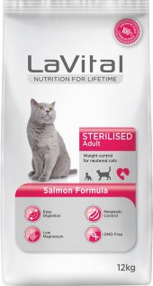 Lavital Somonlu Kısırlaştırılmış Yetişkin Kedi Maması 12 Kg - 1