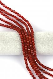 Açık Kahverengi Akik Doğal Taş Dizi 6 mm Küre Kesim thumbnail 1