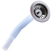 Lüks Çöpmak Körüklü Evye Lavabo Sifonu Gider Borusu Akordiyon Plastik Geniş Kafa Paslanmaz 30 -75 cm - 6