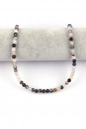 Açık Gri Akik Doğal Taş Dizi 6 mm Küre Kesim thumbnail 2