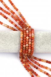 Turuncu Akik Doğal Taş Dizi 6 mm Küre Kesim thumbnail 1