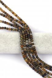 Koyu Yeşil Akik Doğal Taş Dizi 6 mm Küre Kesim thumbnail 1