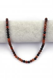 Koyu Kahverengi Akik Doğal Taş Dizi 6 mm Küre Kesim thumbnail 2