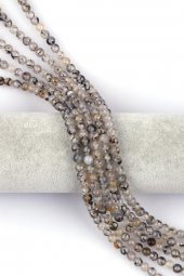 Gri Akik Doğal Taş Dizi 6 mm Küre Kesim thumbnail 1