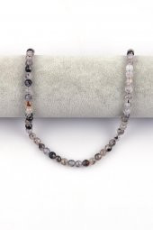 Gri Akik Doğal Taş Dizi 6 mm Küre Kesim thumbnail 2