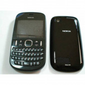 Nokia 200 Kapak Nokia 200 uyumlu Siyah Renk Ön Kapak Arka Kapak Tuş Takımı - 1