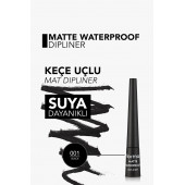 FLORMAR Suya Dayanıklı Likit Mat Dipliner (Yoğun Siyah) - 5